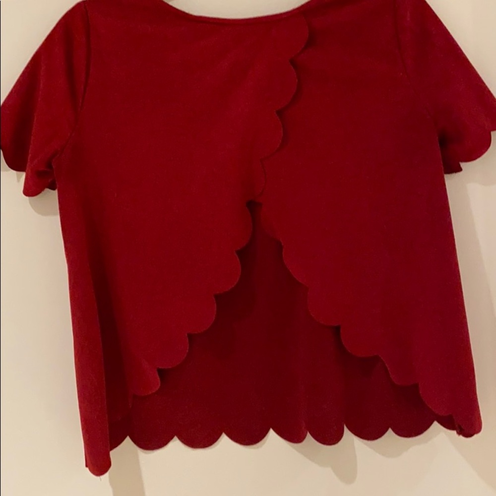 Open back top. Dark red